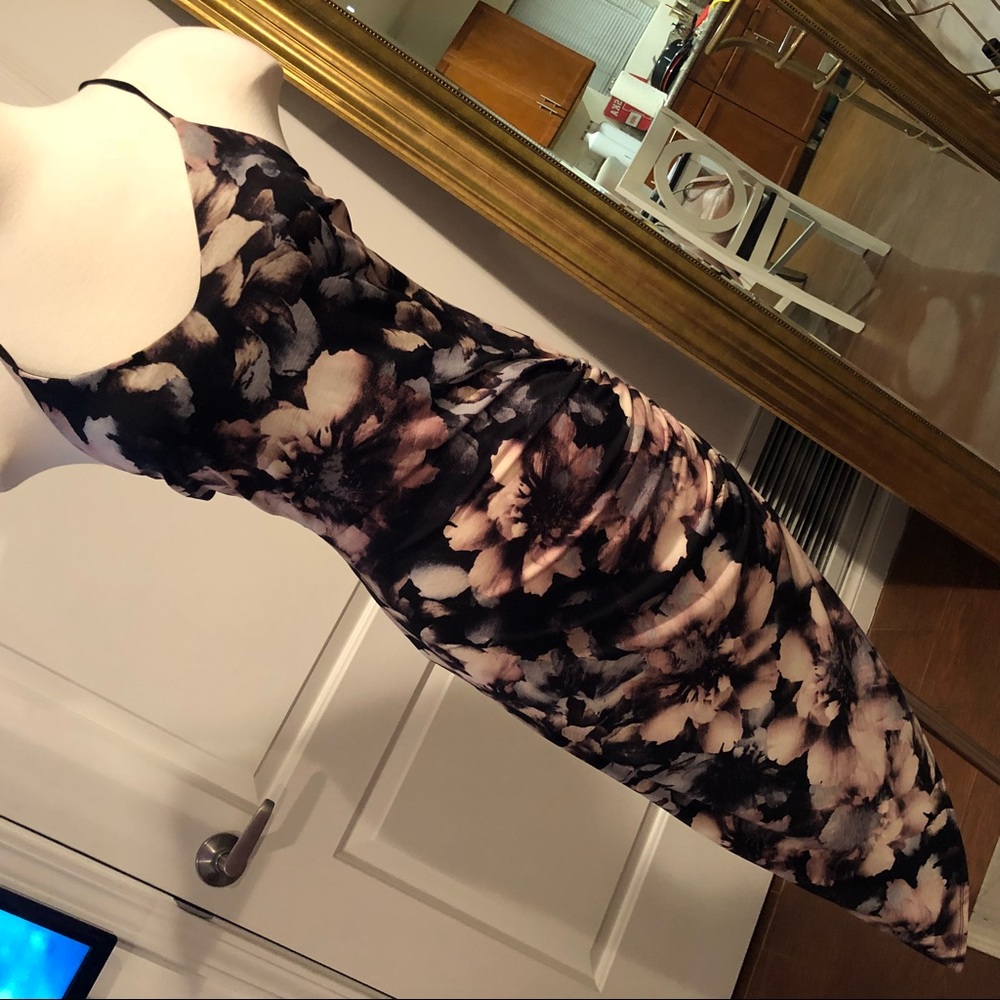 Asymmetric floral dress